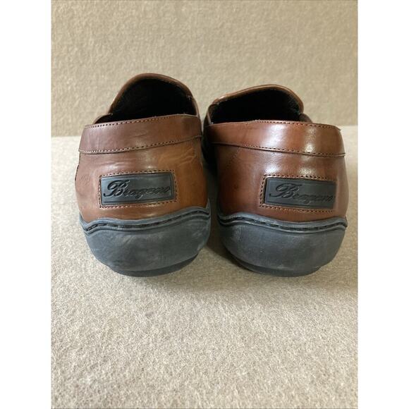 BRAGANO Men’s Leather Basket Weave Loafer Slip On Shoes Size 9 M Brown Italian ￼ - Picture 6 of 9